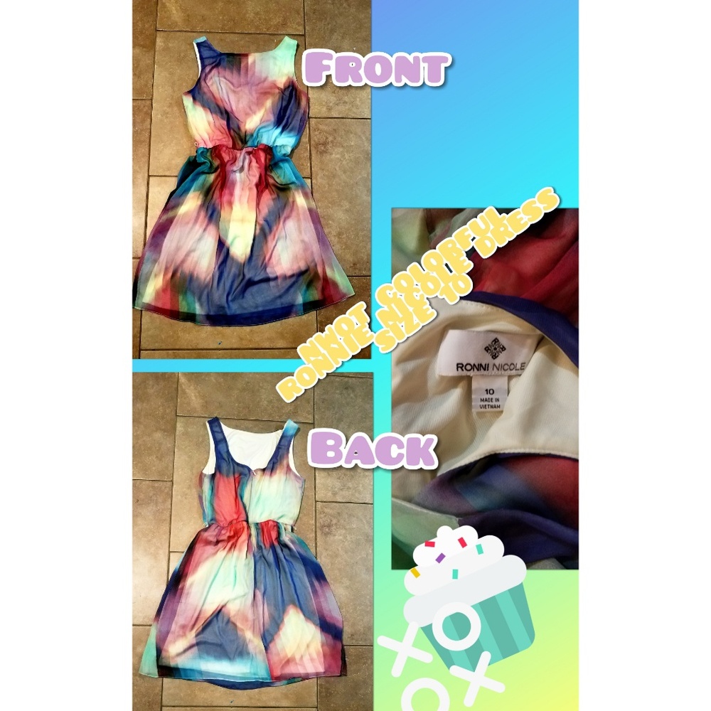 **NWOT COLORFUL RONNIE NICOLE DRESS**